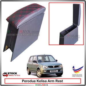 Perodua Kelisa 4' Plywood PVC Armrest Center Console Box (Sponge+Diamond)